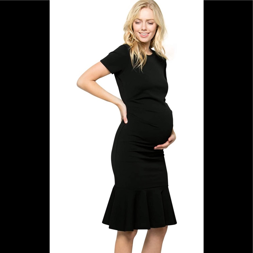 Amazon bestseller Maternity Midi Dress, L, black